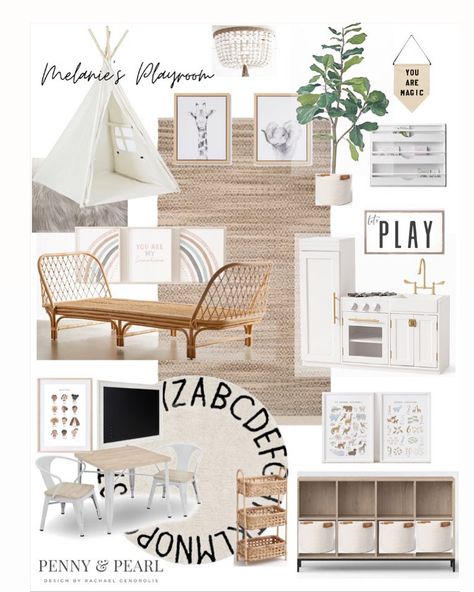 Modern Kids Playroom, Stylish Playroom, Boho Playroom, Loft Playroom, Decor Bedroom Ideas, Small Playroom, Modern Playroom, Boho Kids Room, Living Room Playroom