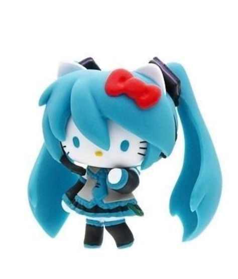 Miku Figure, Hatsune Miku, White Background, Hello Kitty, Blue And White, Kitty, On Twitter, Twitter, Red