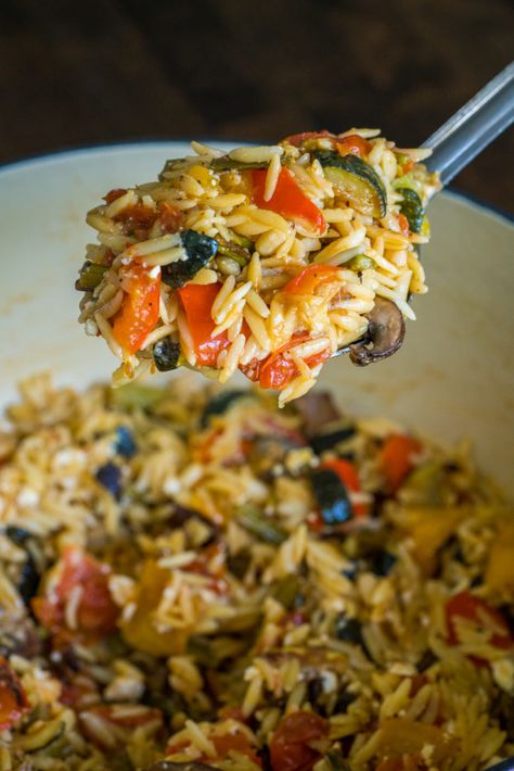 Roasted Veggie Orzo, Veggie Orzo, Orzo Recipe, Veggies Recipes, Lemon Orzo, Spring Veggies, Spring Dishes, Orzo Recipes, 12 Tomatoes