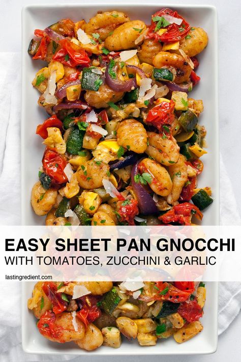 Sheet Pan Dinners With Cherry Tomatoes, Gnocchi With Roasted Vegetables, Vegan Sheet Pan Gnocchi, Sheet Pan Gnocchi And Roasted Vegetables, Sheet Pan Dinners With Gnocchi, Mediterranean Diet Gnocchi Recipes, Gnocchi And Squash Recipes, Easy Sheet Pan Dinners Vegetarian, Zucchini And Gnocchi