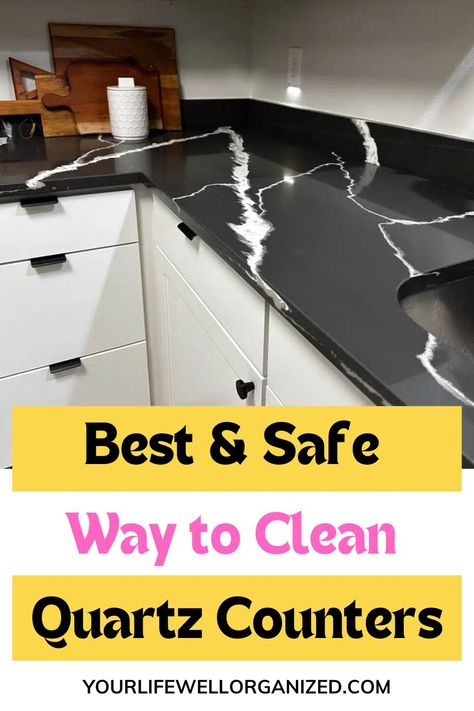 Quartz is regarded as one of the most hassle-free countertop surfaces, and with families, easy maintenance is a must. Here is how to clean quartz countertops to keep them sparkling through daily use. Quartz Cleaner Diy, Cleaning Quartz Countertops, How To Clean Quartz Countertops, Quartz Countertop Cleaner, How To Clean Quartz, Clean Quartz Countertops, Quartz Cleaner, Black Quartz Countertops, Counter Cleaner