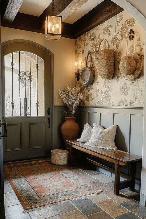 Cottage Entryway, Casa Vintage, Inspire Me Home Decor, Home Entrance Decor, Dream House Decor, Dream Home Design, Home Fashion, تصميم داخلي, House Inspiration