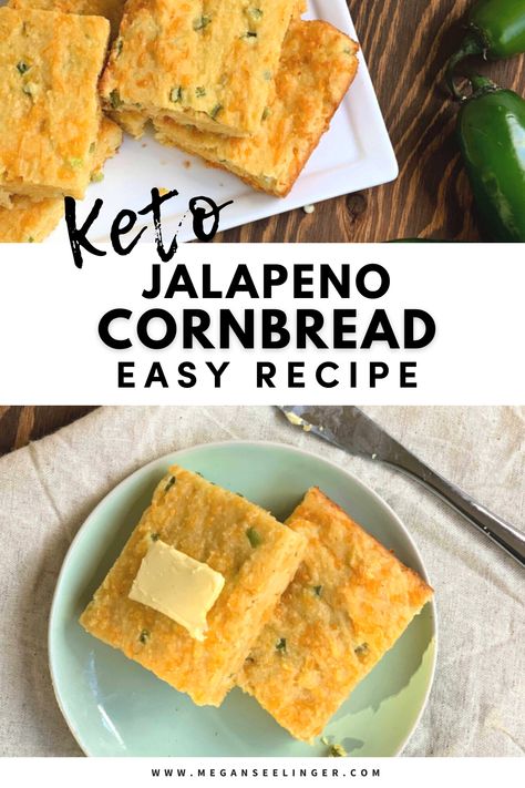 A buttery keto cornbread, perfect holiday recipe. For anyone on a low carb diet who is missing a good cornbread, you’re going to love how easy and delicious this keto cornbread recipe truly is. Salad Croutons, Keto Cornbread Recipe, Jalapeño Cornbread Recipe, Low Carb Cornbread, Keto Cornbread, Delicious Cornbread, Jalapeño Cornbread, Cornbread Easy, Low Fat Low Carb