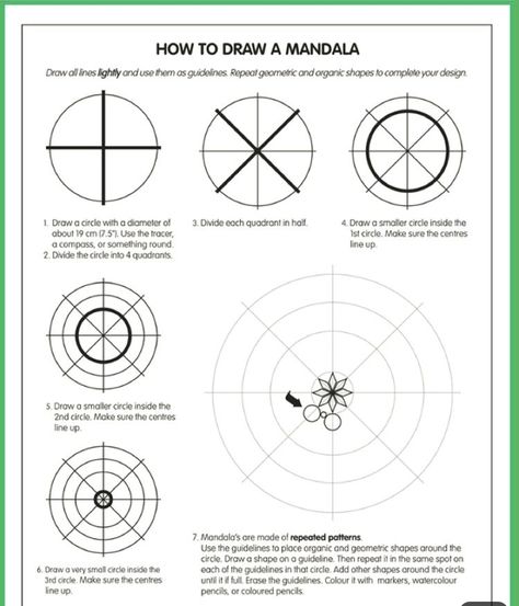 Diy Mandala Stencil, Mandala Art Tutorial How To Draw, Diy Mandala Drawing, How To Mandala, Drawing A Mandala, How To Paint A Mandala, Mandala How To, How To Do Mandala Art, How To Draw Mandalas