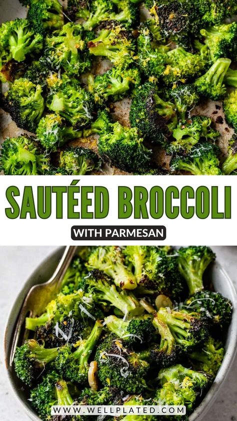 No one can resist this healthy, garlicky sautéed broccoli recipe—especially with freshly grated Parmesan cheese and lemon zest. So easy too! Winter Sides, Easy Low Sodium Recipes, Sautéed Broccoli, Seasoned Broccoli, Crock Pot Baked Potatoes, Parmesan Roasted Broccoli, Broccoli Sauteed, Roasted Broccoli Recipe, Parmesan Broccoli