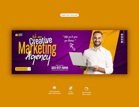 Digital marketing agency and corporate f... | Free Psd #Freepik #freepsd #company-facebook-cover #service-banner #agency-banner #business-facebook-cover Facebook Cover Design, Creative Facebook Cover, Fb Banner, Facebook Cover Template, Facebook Design, Facebook Banner, Fb Covers, Cover Template, Cover Pages