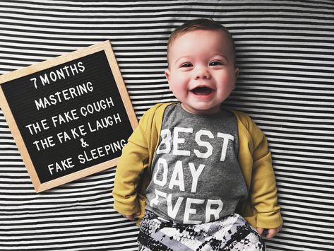 7 month baby update // monthly pictures // baby pictures // photography // 7 Month Baby, Baby Captions, 7 Month Old Baby, Baby Boy Quotes, Baby Milestones Pictures, Monthly Pictures, Monthly Baby Pictures, Baby Milestone Photos, Monthly Baby Photos