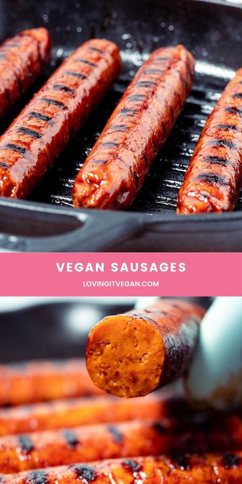 Protein Alternatives, Vegan Sausage Recipe, Vegan Meat Recipe, Seitan Recipes, Vegan Barbecue, Vegan Meat, Vegan Bacon, Vegan Sausage, Aluminium Foil