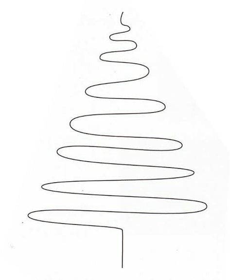 Christmas Tree Line Drawing, Simple Christmas Tree Drawing, Christmas Pictures To Draw, Crismas Tree, Tree Line Drawing, Tree Drawing Simple, Flourish Calligraphy, Christmas Tree Drawing, Christmas Tree And Santa