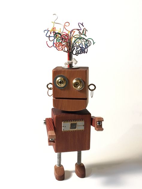 Robot Series Wood Robot Diy, Robot Wood, Wood Robots, Wood Robot, Robot Ideas, Wooden Robot, Robot Craft, Recycled Robot, Wood Craft Patterns