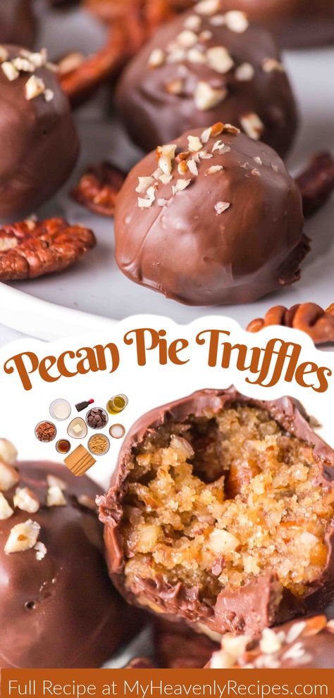 Pecan Pie Truffles Desserts Recipes Thanksgiving, Thanks Giving Deserts Ideas, Pecan Truffle Balls, Thanksgiving Truffle Balls, Pecan Pie Cake Pops, Fun Finger Desserts, Thanksgiving Dessert Finger Foods, Thanksgiving Dishes Dessert, Thanksgiving Desserts Finger Food