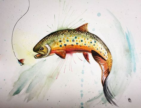 Check out my @Behance project: “Watercolor Trout” https://www.behance.net/gallery/61081087/Watercolor-Trout Watercolor Fish Painting, Trout Painting, Trout Art, Cabin Wall Art, Watercolor Fish, Watercolor Pet Portraits, Art Watercolor Painting, Brown Trout, Watercolor Flowers Paintings