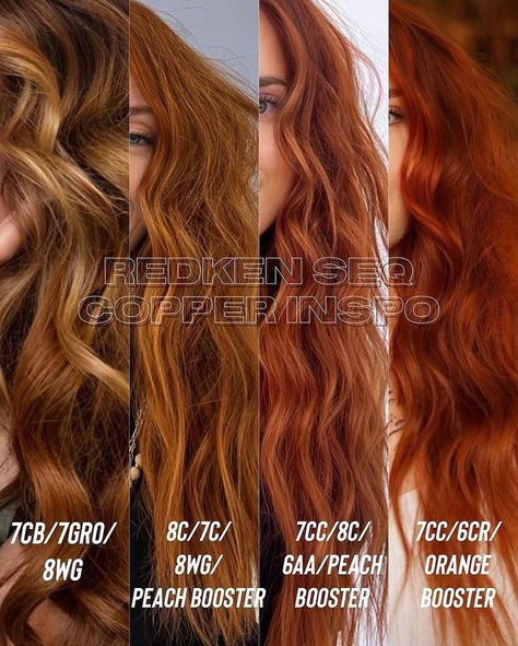 Shades Eq Copper, Red Hair Formulas, Redken Formulas, Hair Formulas, Copper Blonde Hair, Cowboy Copper, Red Copper Hair Color, Redken Hair Color, Color Formulas