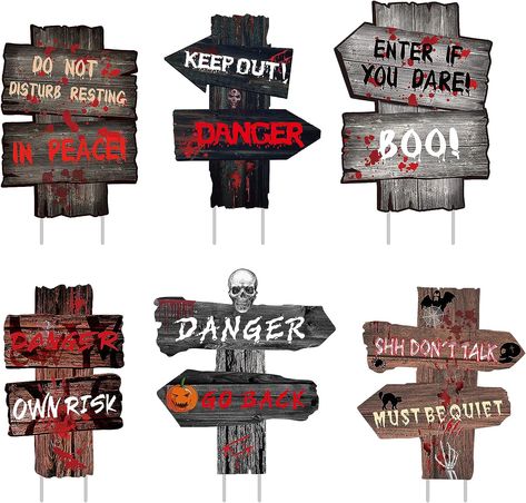 Creepy Signs, Creepy Text, Halloween Yard Signs, Halloween Window Clings, Halloween Decorations Outdoor, Haunted House Party, Halloween Garden, Halloween Makeup Scary, Halloween Yard Decorations