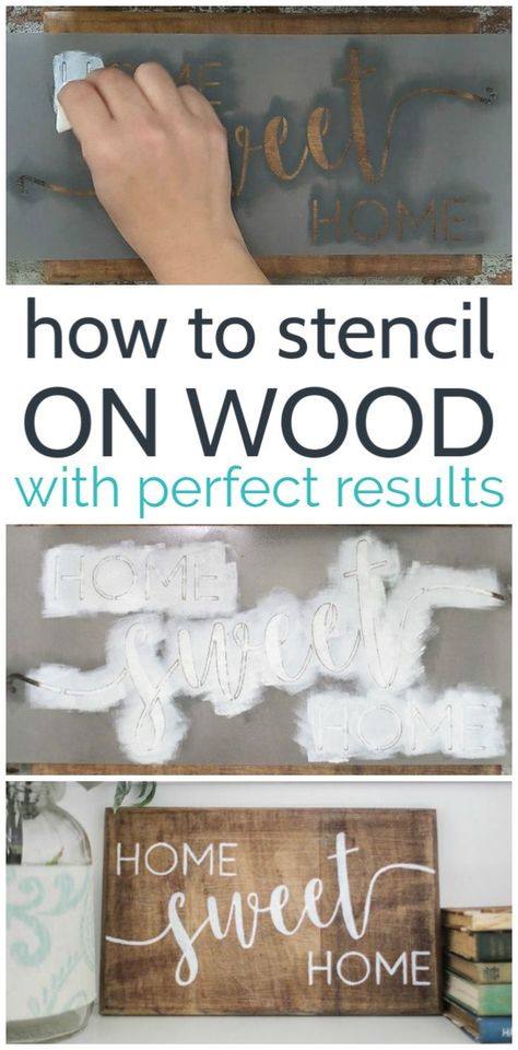 Stencil On Wood, Diy Painted Signs, Stencils Tutorials, Stencil Wood, Stencils For Wood Signs, Cricut Stencils, Wooden Signs Diy, Christmas Stencils, Diy Wood Signs