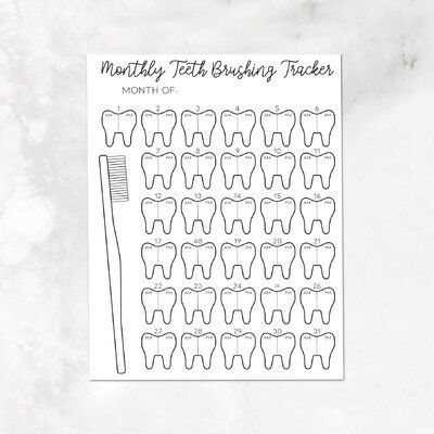 Hendryx Haus Monthly Teeth Brushing Tracker Notebook, Size 5.5 H x 4.25 W x 1.0 D … | El reto de ahorro de dinero, Cosas de la escuela, Titulos bonitos para apuntes Hobonichi Ideas, Tracker Notebook, Printable Habit Tracker, Teeth Brushing, Bullet Journal Ideas Templates, Tracker Free, Journal Lists, Life Binder, Bulletin Journal Ideas