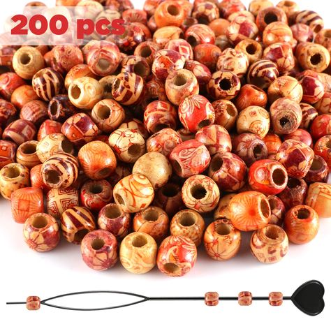 200pcs SOSMAR Round Wood Beads 11x12mm + Hair Braid Tool for Jewellery Marking Macrame Projects DIY Necklace Bracelet Dreadlocks Hair Accessories : Amazon.co.uk: Home & Kitchen Hair Braid Tool, Beads To Make Bracelets, Hair Braid Beads, Macrame Crafts, Braid Tool, Hair Braiding Tool, Diy Activities, Hair Braid, Macrame Projects