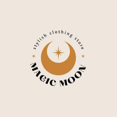 Moon Logo Aesthetic, Mystic Branding, Mystic Logo Design, Moon Moodboard, Mystical Logo, Mystic Logo, Simple Logos, Magic Moon, Design Desk