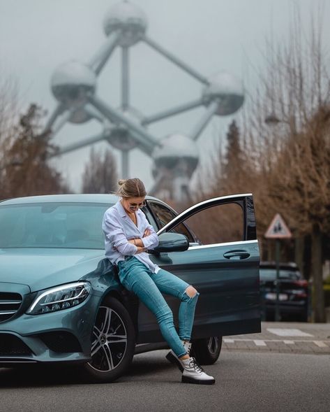 Timeea on Instagram: “and that’s how a car photo shooting turned into a car photoshoot + 🙋🏼‍♀️ 😄” How To Take Pictures With Your Car, Photo By Car, Pose With New Car, Women And Cars Photography, Car And Driver Photography, Pose With Car Photography, Car Photo Shoot Poses, Leaning Out Car Window Pose, Woman With Car Photography