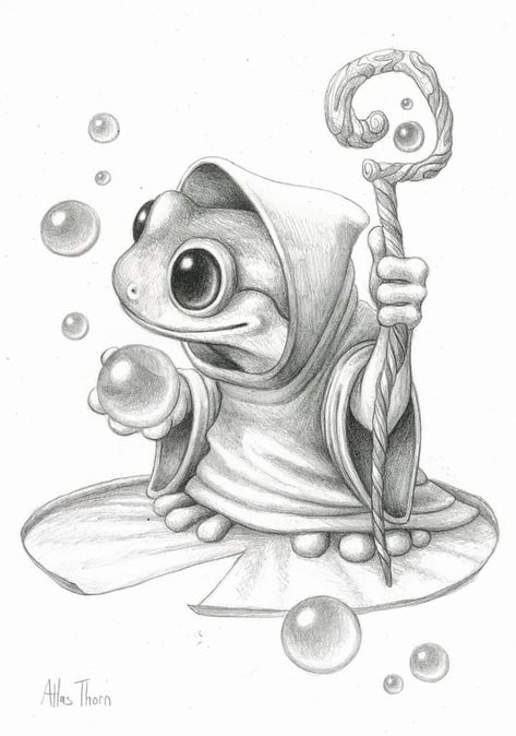 Warlock Drawing, Frog Drawing Sketches, Frog Sketch, Frog Tattoo, Frog Illustration, Frog Drawing, Fantasy Drawings, Art Watercolour, Tattoo Art Drawings