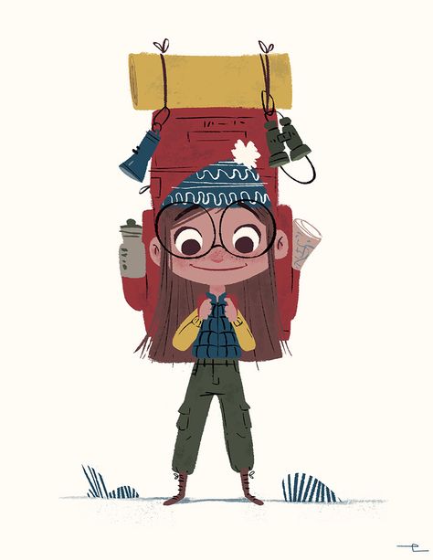 The Little Backpacker & the Boy Scouts on Behance Backpack Drawing, Poses Manga, Character Design Cartoon, Character Design Challenge, 동화 삽화, Arte Peculiar, Boy Illustration, Bd Comics, 캐릭터 드로잉