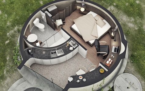 Round House Plans, Casa Hobbit, Silo House, Panelling Hallway, Geodesic Dome Homes, Dome Home, Cob House, Dome House, Round House