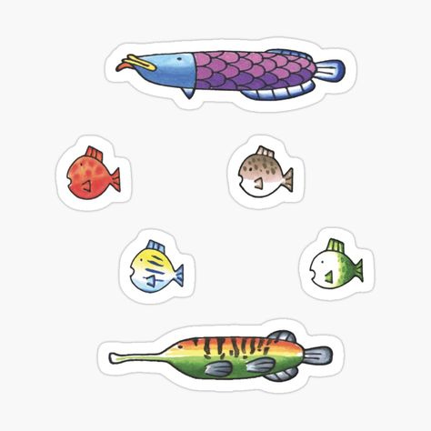 Get my art printed on awesome products. Support me at Redbubble #RBandME: https://www.redbubble.com/i/sticker/Fishing-Wii-Sports-Fish-Species-by-maura41/154787155.JCQM3?asc=u Fish Decal, Fish Stickers, Sport Tattoos, Canned Fish, Bestie Vibes, Wii Sports, Fishing Decals, Sketchbook Inspo, Fish Species