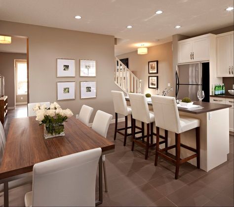 Cardel Designs: Spectacular open floor plan with mocha walls and high ceiling with generous recessed ... Waffle Sticks, Panda Cake, Open Concept Living Room, Kitchen Design Open, Open Plan Living Room, Classic Kitchen, Ceiling Lights Living Room, Open Concept Kitchen, Trendy Kitchen