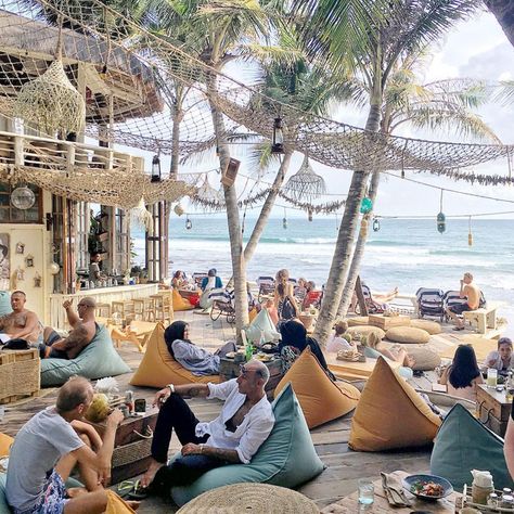 Finns Beach Club, Bali Beach, Beach Clubs, Bali Beaches, Beach Lounge, Beach Cafe, Outdoor Cafe, Surf House, Beach Shack