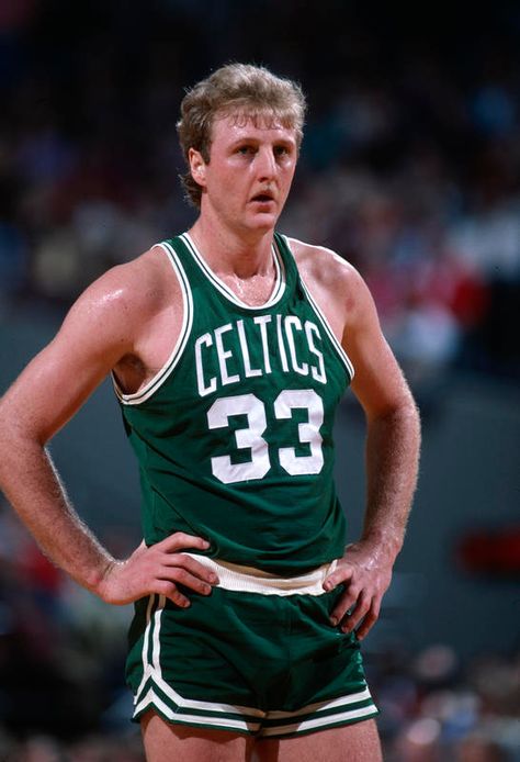 To me at least even as someone who is not a fan of the #BostonCeltics, but respects that great franchise and their history, #LarryBird is simply the best forward of all-time.   When I think of Larry Legend, I think of the great chess or pool player who is always thinking 3 moves ahead, because he's so much smarter than anyone else on the court.    #NBA Dominique Wilkins, Green Jersey, Bird Poster, Nba Legends, Nba Stars, Basketball Legends, Boston Sports, Larry Bird, Celebrity Tattoos