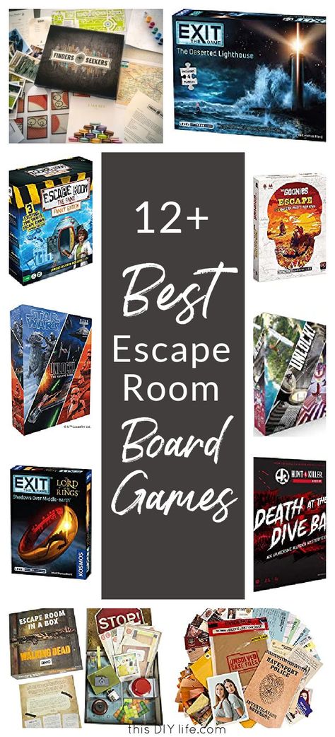 These are the best escape room board games for family fun - one of our absolute favorite ways to spend an evening together! Included are 12+ of the best escape room board games for adults and teens. We've also included which are replayable escape room board game options - which are tricky to find! Escape Room Board Game, Board Games For Family, Board Games For Adults, Escape Room For Large Group, Mystery Board Games, Escape Room Puzzles, Games For Family, Ring Game, Games For Adults