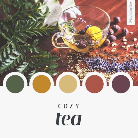 The moodboard series shows you a visual identity concept to inspire your next brand or campaign. You will find details about the free photo, color palette, and font used to build the brand moodboard below. Make sure to read the license attached to each item, as free items are still subject to certain usage restrictions. Design […] The post Brand Moodboard: Cozy Tea appeared first on Laura Busche. Tea Shop Branding, Tea Colour Palette, Matcha Color Palette, Tea Branding Design, Tea Color Palette, Tea Brand Logo, Tea Typography, Tea Moodboard, Photo Color Palette