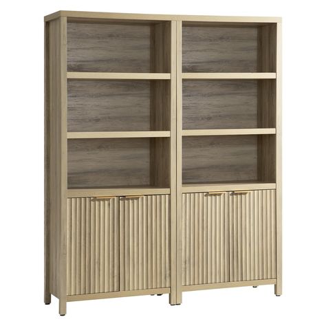 PRICES MAY VARY. 【Ample Storage Capacity】A cabinet with 3 open shelves are thoughtfully engineered with five generously sized tiers, tall bookshelf with doors with 29.3"W * 15.4"D * 70.87"H offering an abundance of storage space for your storage. The adjustable shelf within the cabinet doors adds versatility, allowing you to customize it to accommodate items of diverse sizes and shapes. 【Solid Construction】5 Tier Bookcase with drawers crafted from high-quality oak and thicken MDF board, our wood Library Bookshelf With Ladder, Shelves In Office Wall, Fluted Bookcase, Amazon Bookshelf, Bookshelf With Drawers, Farmhouse Bookshelves, Bookshelf With Doors, Oak Bookshelves, Tall Bookshelf