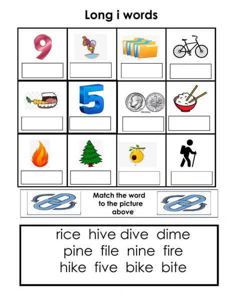 Long I Sound Worksheets, Long I Words Worksheets, Long Vowel Worksheets Kindergarten, Long Vowel I Worksheet, Long I Worksheets, Og Phonics, Long Vowel Sounds Worksheets, Vowel Sounds Activities, Long E Words