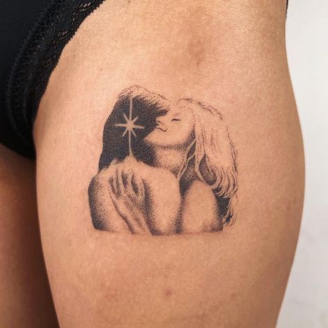 Faye Webster Tattoo, Tv Girl Tattoo, French Exit Album Cover, Prettiest Tattoos, Space Tattoos, French Exit, Funky Tattoos, Tv Girl, Tattoo Portfolio