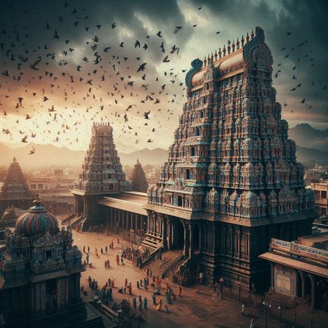 Divine Odyssey: Tamil Nadu's Timeless Temple Treasures Temple Poster, Motion Graphics Typography, Indian Temple Architecture, Persian Architecture, Nature Iphone Wallpaper, Happy Birthday Posters, Temple Architecture, Temple Art, New Background Images