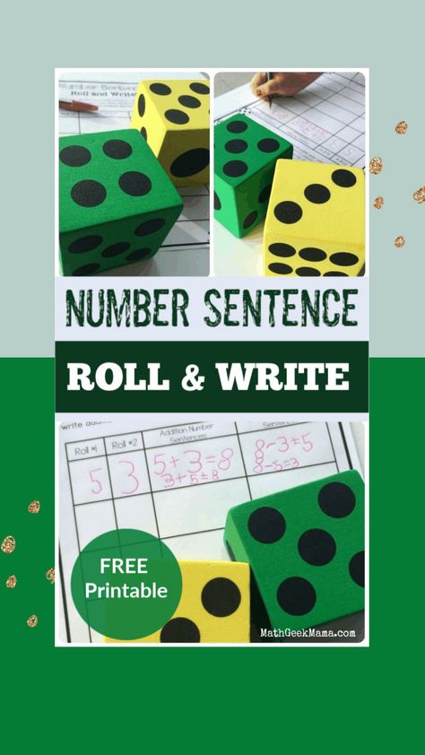 This simple activity is a great way to help kids see the connection between addition and subtraction, as well as practice writing addition and subtraction number sentences! Perfect for first grade! #additionhelp #subtractionhelp #numbersentences #firstgrade Addition Worksheets First Grade, Number Sentences, January Classroom, Teaching Addition, Sentence Activities, Addition Activities, Math Geek, Homeschool Projects, Math Games For Kids