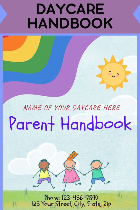 Daycare Organization Ideas Infants, Daycare Handbook, Daycare Policies, Daycare Organization Ideas, Daycare Policies And Procedures, In Home Daycare, Daycare Printables, Daycare Contract, Daycare Names