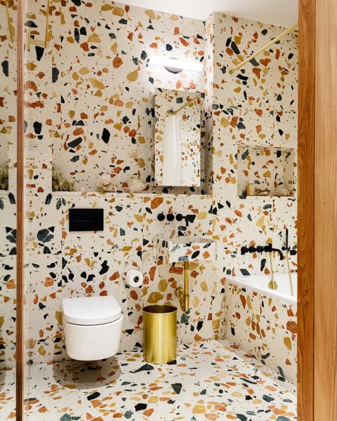 Win a book documenting contemporary bathroom interiors Terrazzo Bathroom, Floor Tiles Design, Painting Tile Floors, Baths Interior, English Interior, Creative Landscape, Take A Bath, Contemporary Bathroom Designs, Painted Floor