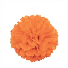 Fall Window Displays, Orange Hanging, Hanging Pom Poms, Orange Tissue Paper, Red Pom Poms, Kids Party Planner, Pom Pom Decorations, Paper Pom Pom, Paper Party Decorations