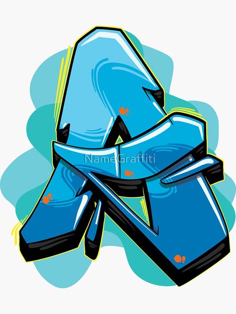 "Graffiti Letter A" Sticker by NameGraffiti | Redbubble Letter A Sticker, Alphabet Graffiti, Graffiti Alphabet Styles, Graffiti Names, Graffiti Lettering Alphabet, Graffiti Wildstyle, Graffiti Art Letters, Graffiti Text, Graffiti Logo