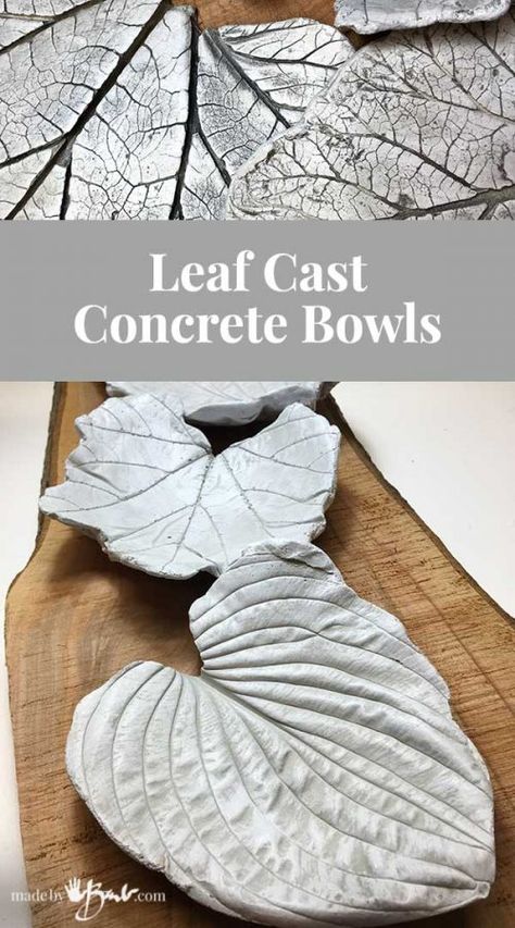 Leaf Cast Concrete Bowls Garden Ideas For Privacy, Cement Leaf Casting, Cement Leaves, Home Garden Ideas, Concrete Leaves, Concrete Casting, Cast Concrete, Diy Bowl, Concrete Bowl