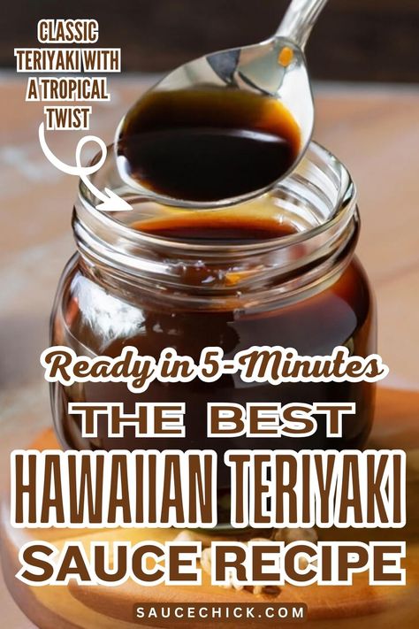 Hawaiian Teriyaki Sauce Recipe Side Sauces, Honey Teriyaki Sauce, Islander Food, Make Teriyaki Sauce, Chicken Croquettes, Teriyaki Sauce Recipe, Japanese Sauce, Chinese Cooking Wine, Pantry Ingredients