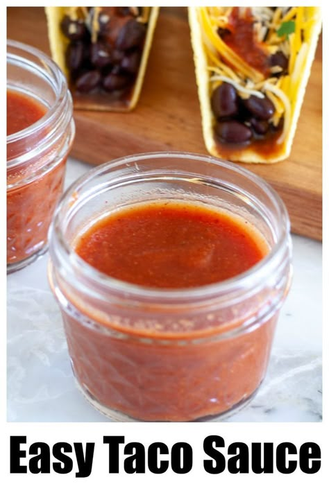 Mexican Sauce Recipes, Homemade Taco Sauce, Taco Sauce Recipes, Asian Dipping Sauce, Mexican Sauce, Chicken Burgers Recipe, Homemade Sauce Recipes, Taco Sauce, Easy Taco