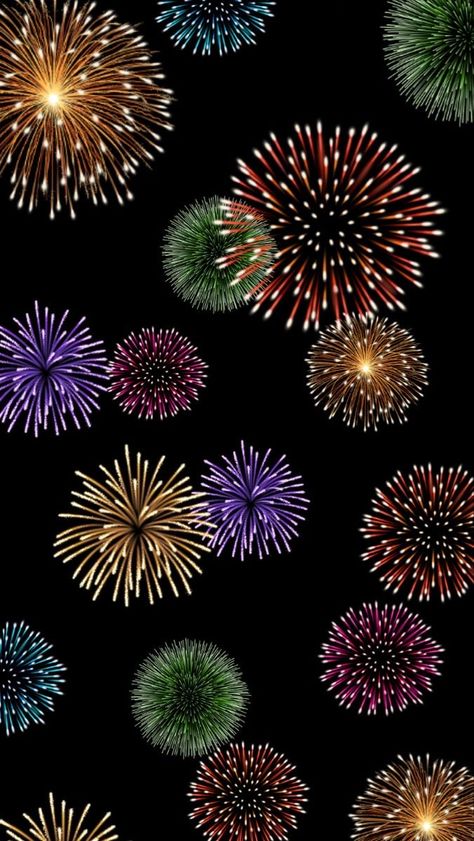 New Years Iphone Wallpaper, New Years Wallpaper Iphone, Firework Wallpaper, Firework Colors, Fireworks Wallpaper, American Wallpaper, Moon And Stars Wallpaper, Holiday Wallpapers, Fireworks Art