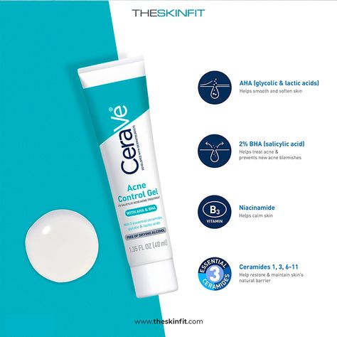 Skin Care Social Media Design, Cerave Acne Control Gel, Product Social Media Design, Bioderma Skincare, Good Skincare Products, Beauty Branding Design, Products Ads, Cerave Cleanser, Product Ads