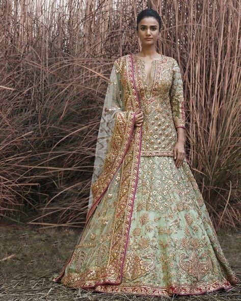 Rimple Harpreet Narula, Rimple Harpreet, Rimple And Harpreet Narula, New Lehenga, Bridal Lehenga Designs, Green Tulle, Indian Brides, Designer Lehenga, Pakistani Bridal Dresses