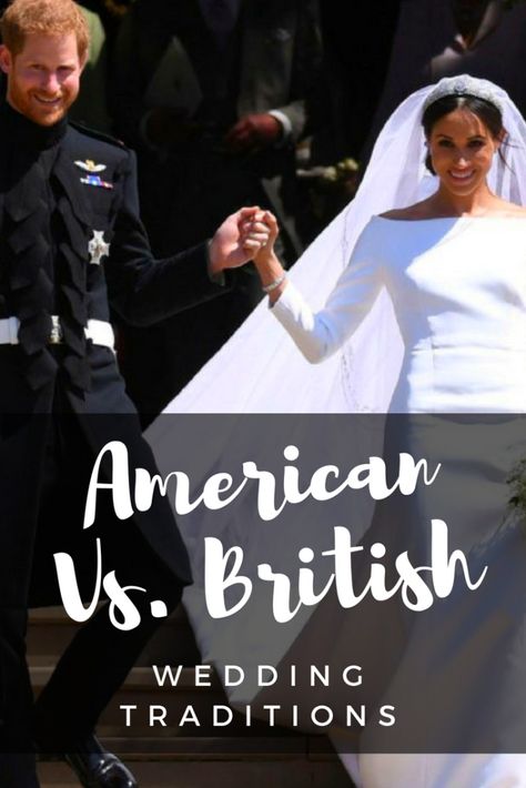 American vs. British Wedding Traditions American Wedding Traditions, English Wedding Traditions, British Wedding Traditions, Serena Williams Wedding, British Vs American, Bridal Traditions, British Gifts, Semi Formal Wedding, British Wedding