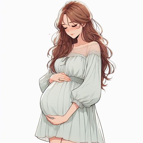 Drawing Of A Pregnant Woman, Pregnant Lady Reference, Pregnant Anime Characters, Pregnant Belly Anime, How To Draw Pregnant Women, Pregnant Oc Art, Drawing Pregnant Women, Pregnant Poses Drawing, Pregnant Reference Drawing