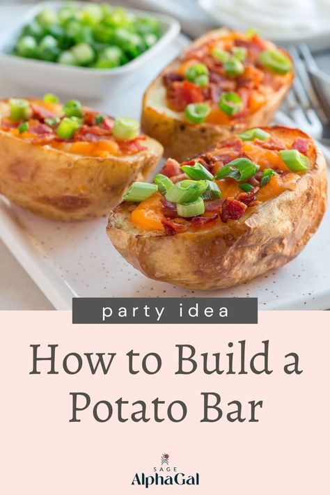 Looking for unique party ideas? Learn how to set up a baked potato bar that's perfect for any gathering. From ensuring a smooth setup to selecting the best toppings, this guide offers practical tips and creative ideas to make your party a hit. Whether it's a casual get-together or a special celebration, a baked potato bar is a versatile and enjoyable option. Find out how to prepare and serve delicious baked potatoes that cater to various dietary needs, making your event inclusive and memorable. Creative Ideas To Make, Baked Potato Bar, Perfect Baked Potato, Unique Party Ideas, Potato Bar, Baked Potato Casserole, Best Party Food, Baked Potatoes, Vegetarian Options